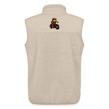 Bär Motorradfahrer - Unisex Sherpaweste von Stanley/Stella - Beige - Hinten - AI Model Male 178 light (178cm)