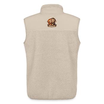 Anxious Monkey Soft Toy Heart - Unisex Sherpa Gilet by Stanley/Stella - beige - Back - AI Model Male 178 light (178cm)