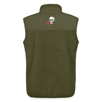 Skull Rose Tattoo Style for Rock and Tattoo Fans - Unisex Sherpa Gilet by Stanley/Stella - khaki - Back - AI Model Male 178 light (178cm)