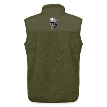 Halb Totenkopf Halber Roboter Cyborg Skull sticker - Unisex Sherpaweste von Stanley/Stella - Khaki - Hinten - AI Model Male 178 light (178cm)