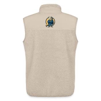 Emblème Logo clipart de mascotte Kawaii Anteater - Veste sans manches sherpa unisexe Stanley/Stella - beige - Dos - AI Model Male 178 light (178cm)