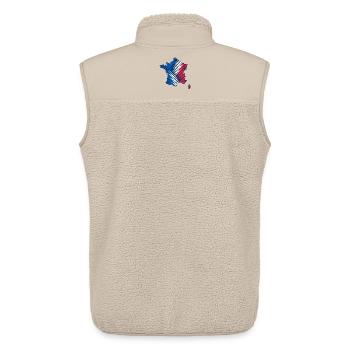 Carte du t-shirt France Paris pour hommes et femmes - Veste sans manches sherpa unisexe Stanley/Stella - beige - Dos - AI Model Male 178 light (178cm)