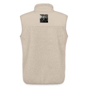 Vintage Barbershop Cat Retro Animal Crime - Unisex Sherpa Gilet by Stanley/Stella - beige - Back - AI Model Male 178 light (178cm)