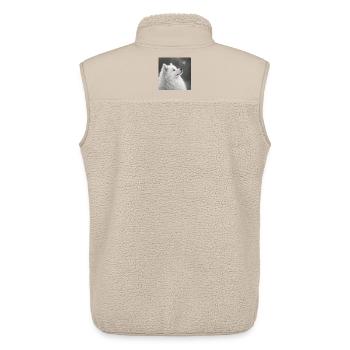 Motif samoyède pour amateurs de chiens Zwerkspitz - Veste sans manches sherpa unisexe Stanley/Stella - beige - Dos - AI Model Male 178 light (178cm)