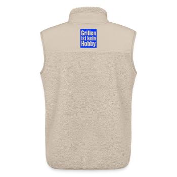 Grillmeister Spruch Geschenk für Männer & Väter - Unisex Sherpaweste von Stanley/Stella - Beige - Hinten - AI Model Male 178 light (178cm)