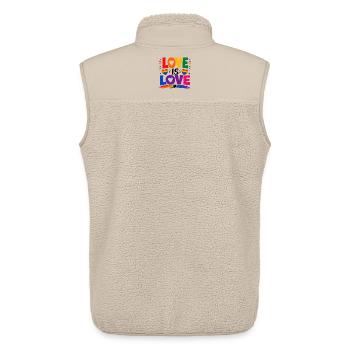 Love Is Love LGBTQ Statement Regenbogen Motiv CSD - Unisex Sherpaweste von Stanley/Stella - Beige - Hinten - AI Model Male 178 light (178cm)