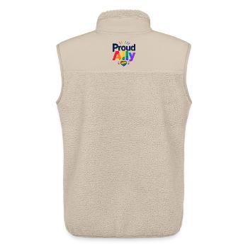 Proud Ally Spruch für LGBTQ Aktivisten & Fans CSD - Unisex Sherpaweste von Stanley/Stella - Beige - Hinten - AI Model Male 178 light (178cm)