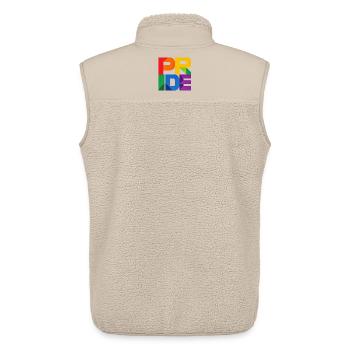 Pride Modern Block Design Regenbogen Schriftzug - Unisex Sherpaweste von Stanley/Stella - Beige - Hinten - AI Model Male 178 light (178cm)