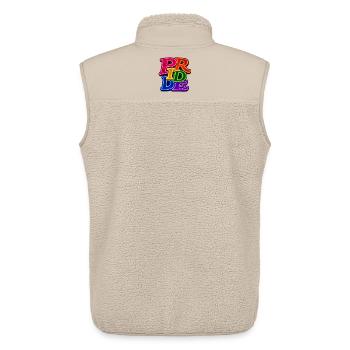Pride LGBTQ Neon Schrift Bunter Regenbogen CSD - Unisex Sherpaweste von Stanley/Stella - Beige - Hinten - AI Model Male 178 light (178cm)