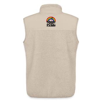 Shine With Pride Regenbogen Vintage Shirt Sticker - Unisex Sherpaweste von Stanley/Stella - Beige - Hinten - AI Model Male 178 light (178cm)