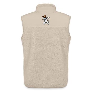 Dabbing Fox Terrier in Comic Style - Unisex Sherpa Gilet by Stanley/Stella - beige - Back - AI Model Male 178 light (178cm)