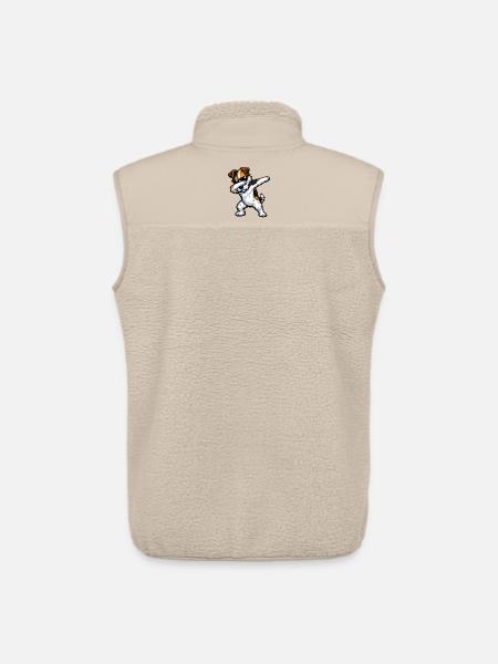 Dabbing Fox Terrier in Comic Style - Unisex Sherpa Gilet by Stanley/Stella - beige