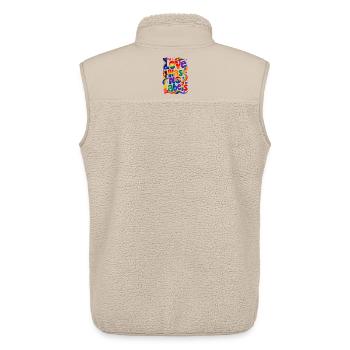 Love Has No Labels Saying for Gays & Lesbians - Unisex Sherpa Gilet by Stanley/Stella - beige - Back - AI Model Male 178 light (178cm)