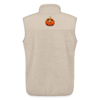 Halloween Frog in Pumpkin T-Shirt Funny - Unisex Sherpa Gilet by Stanley/Stella - beige - Back - AI Model Male 178 light (178cm)