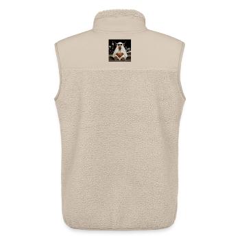 Highland Cow Halloween Ghost with Pumpkin T-Shirt - Unisex Sherpa Gilet by Stanley/Stella - beige - Back - AI Model Male 178 light (178cm)
