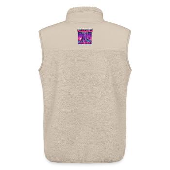 Neon Nights Synthwave Retro 80s Skyline Geschenk - Unisex Sherpaweste von Stanley/Stella - Beige - Hinten - AI Model Male 178 light (178cm)