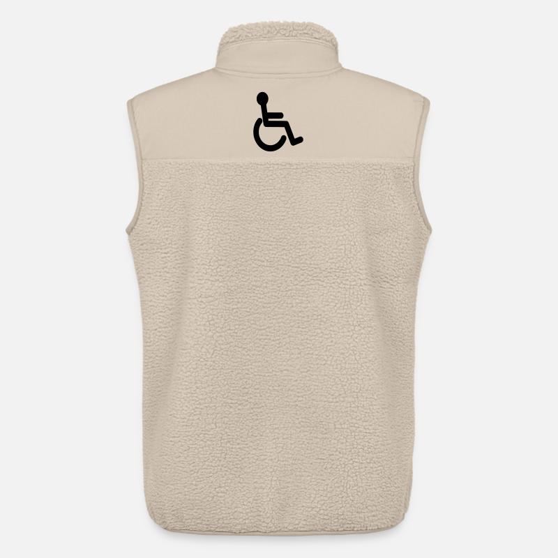 Symbole de base du fauteuil roulant # - Veste sans manches sherpa unisexe Stanley/Stella - beige