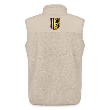 Chemnitz - Armoiries de Chemnitz - Veste sans manches sherpa unisexe Stanley/Stella - beige - Dos - AI Model Male 178 light (178cm)
