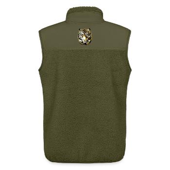 Realistische Tiger Zeichnung | Tiger Illustration - Unisex Sherpaweste von Stanley/Stella - Khaki - Hinten - AI Model Male 178 light (178cm)