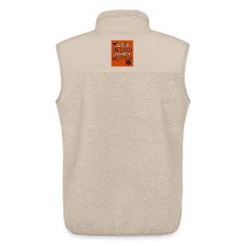 Dicton d’Halloween avec citrouille et chauve-souris - Veste sans manches sherpa unisexe Stanley/Stella - beige - Dos - AI Model Male 178 light (178cm)