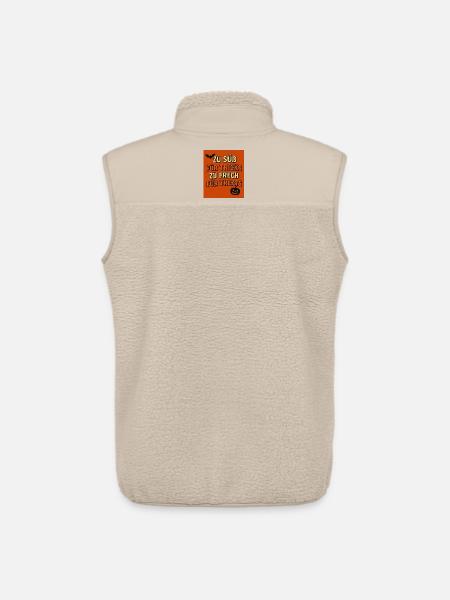 Halloween Saying with Pumpkin and Bat - Unisex Sherpa Gilet by Stanley/Stella - beige