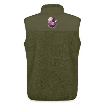 Kawaii Goth Pastel Chat Zombie Ramen - Veste sans manches sherpa unisexe Stanley/Stella - kaki - Dos - AI Model Male 178 light (178cm)