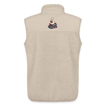 Bücherwurm Lama Alpaca Bücher Lesen Kunst - Unisex Sherpaweste von Stanley/Stella - Beige - Hinten - AI Model Male 178 light (178cm)