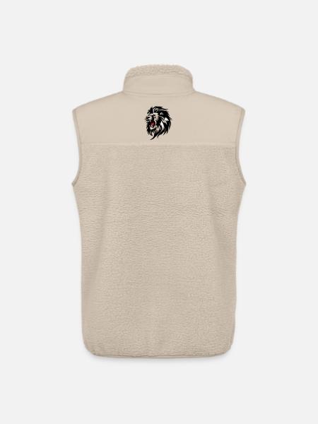 Rowing Lion Silhouette with Red Tongue - Unisex Sherpa Gilet by Stanley/Stella - beige