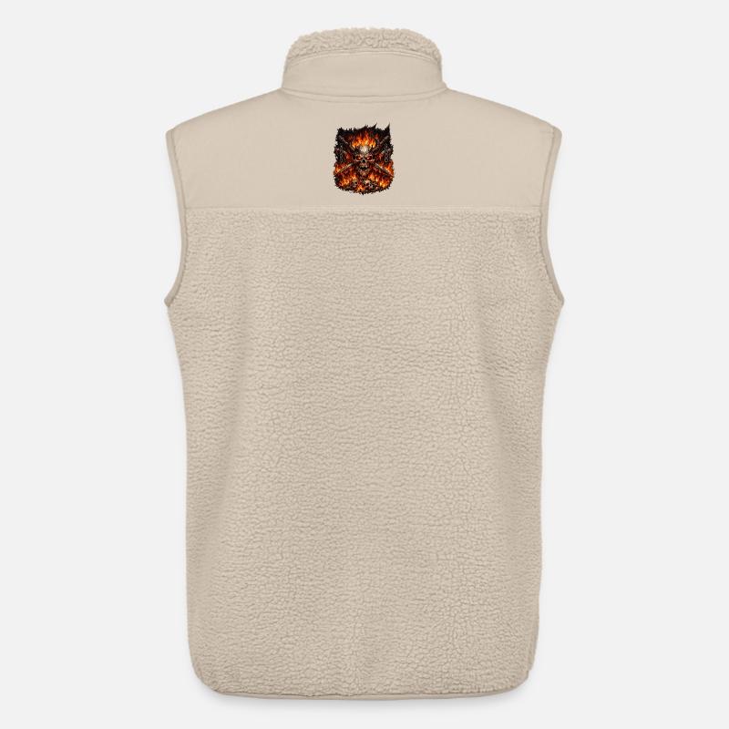 Hellfire Skull Crown - Unisex Sherpa Gilet by Stanley/Stella - beige