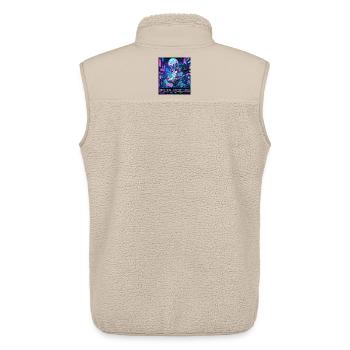 Neon Corgi Cybernetic Era Vaporpunk 2049 - Unisex Sherpa Gilet by Stanley/Stella - beige - Back - AI Model Male 178 light (178cm)