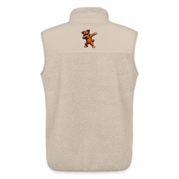 Dabbing Irish Terrier in Comic Style - Unisex Sherpa Gilet by Stanley/Stella - beige - Back - AI Model Male 178 light (178cm)