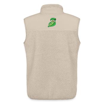 Caterpillar with leaf as parasol - Unisex Sherpa Gilet by Stanley/Stella - beige - Back - AI Model Male 178 light (178cm)
