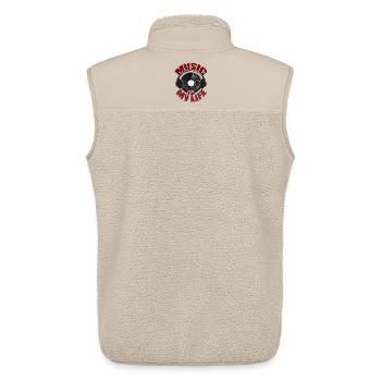 MUSIC is my life Headset - Unisex Sherpa Gilet by Stanley/Stella - beige - Back - AI Model Male 178 light (178cm)