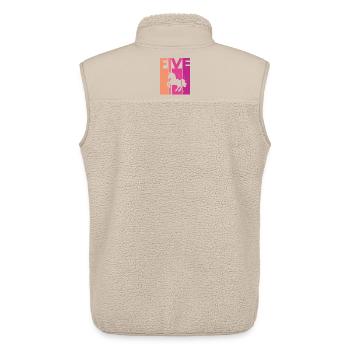 Unicorn 5th Birthday Girl 5 years - Unisex Sherpa Gilet by Stanley/Stella - beige - Back - AI Model Male 178 light (178cm)