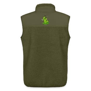 Épée de pirate chenille - Veste sans manches sherpa unisexe Stanley/Stella - kaki - Dos - AI Model Male 178 light (178cm)
