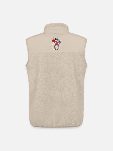 Gnome Christmas Elves with Snowflakes - Unisex Sherpa Gilet by Stanley/Stella - beige