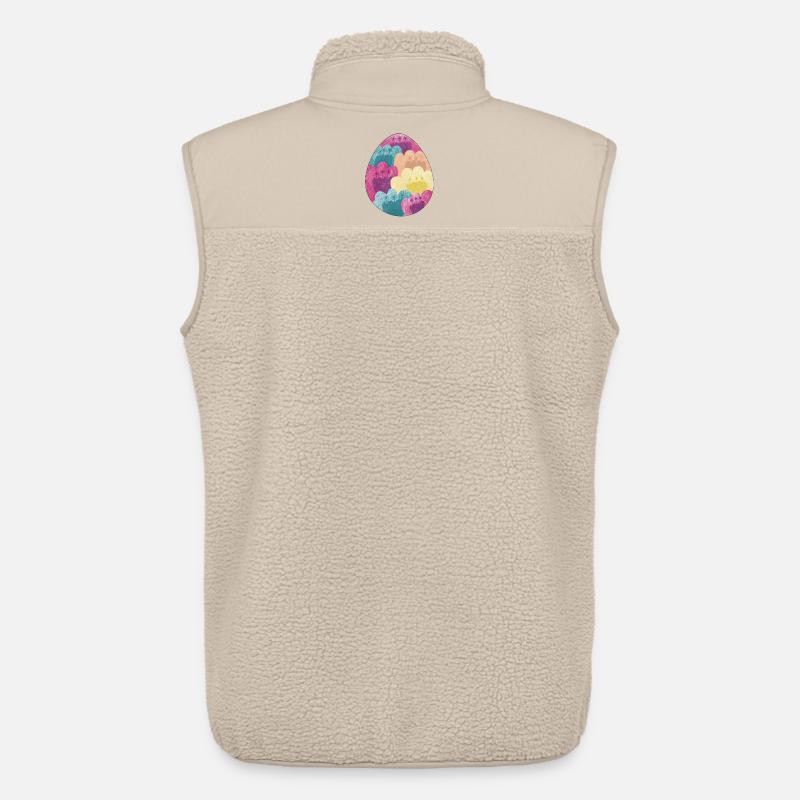 Colorful Easter egg with flower pattern - Unisex Sherpa Gilet by Stanley/Stella - beige