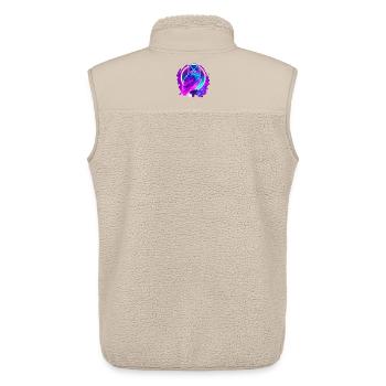 Owl Neon Moon Synthwave - Veste sans manches sherpa unisexe Stanley/Stella - beige - Dos - AI Model Male 178 light (178cm)