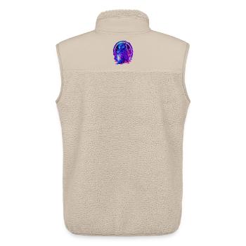 Mystically Glowing Owl Neon Synthwave - Unisex Sherpa Gilet by Stanley/Stella - beige - Back - AI Model Male 178 light (178cm)