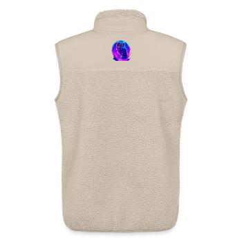 Leuchtende Eule Vogel Neon Kunstwerk - Unisex Sherpaweste von Stanley/Stella - Beige - Hinten - AI Model Male 178 light (178cm)