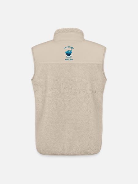 Whale in teacup with lettering - Unisex Sherpa Gilet by Stanley/Stella - beige