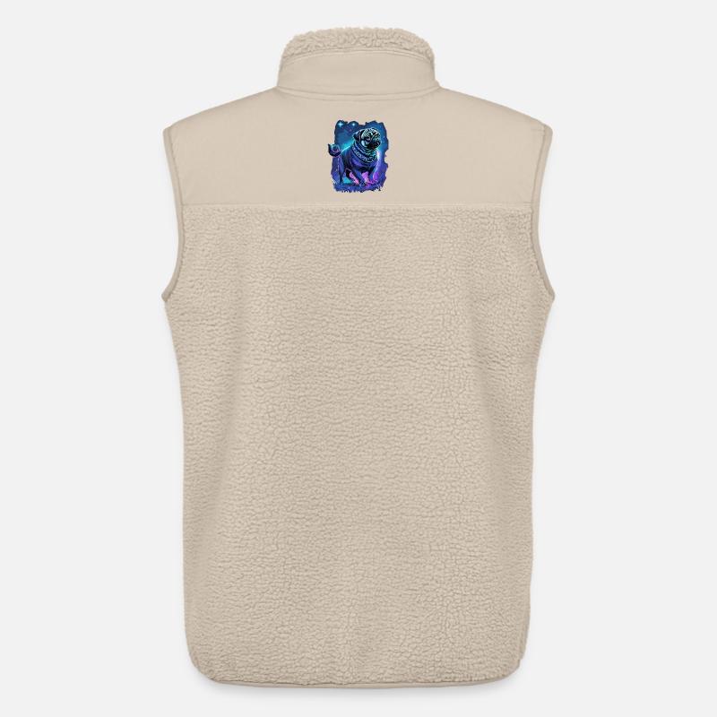 Mops Hund Mitternachtszauber - Unisex Sherpaweste von Stanley/Stella - Beige