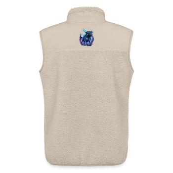 Midnight Magic Pug Dog - Unisex Sherpa Gilet by Stanley/Stella - beige - Back - AI Model Male 178 light (178cm)