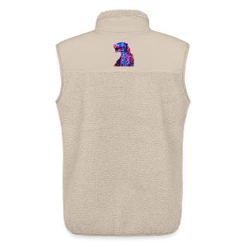 Neon-Dino mit futuristischem Flair - Unisex Sherpaweste von Stanley/Stella - Beige - Hinten - AI Model Male 178 light (178cm)