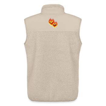 Cœurs Flamme Amour Relation Saint-Valentin - Veste sans manches sherpa unisexe Stanley/Stella - beige - Dos - AI Model Male 178 light (178cm)