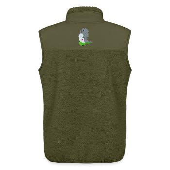 Seal Painter Brush Painting - Unisex Sherpa Gilet by Stanley/Stella - khaki - Back - AI Model Male 178 light (178cm)