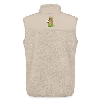 Bear Soccer Player Soccer - Unisex Sherpa Gilet by Stanley/Stella - beige - Back - AI Model Male 178 light (178cm)