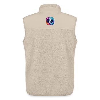 Bataille d’échange de taureaux contre ours - Veste sans manches sherpa unisexe Stanley/Stella - beige - Dos - AI Model Male 178 light (178cm)