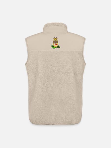 Giraffe Poker Poker Cards - Unisex Sherpa Gilet by Stanley/Stella - beige