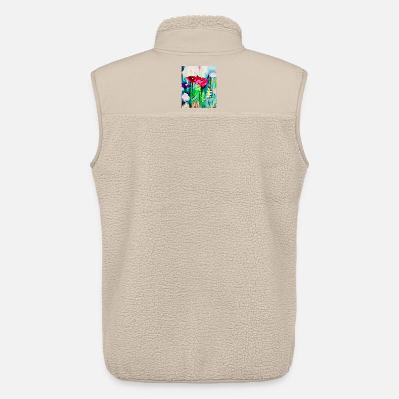 Aquarellblumen im Farbmeer - Unisex Sherpaweste von Stanley/Stella - Beige